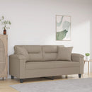 2-personers sofa med puder 140 cm mikrofiberstof gråbrun