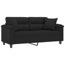 2-personers sofa med puder 140 cm mikrofiberstof sort