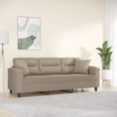 3-personers sofa med puder 180 cm mikrofiberstof gråbrun