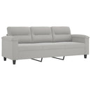3-personers sofa med puder 180 cm mikrofiberstof lysegrå