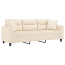 3-personers sofa med puder 180 cm mikrofiberstof beige