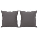 2-personers sofa med pyntepuder 140 cm kunstlæder grå