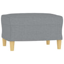 sofastol med fodskammel 60 cm stof lysegrå