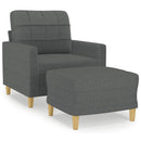 sofastol med fodskammel 60 cm stof Mørkegrå