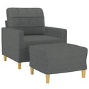 sofastol med fodskammel 60 cm stof Mørkegrå