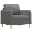 sofastol med fodskammel 60 cm stof Mørkegrå