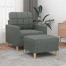 sofastol med fodskammel 60 cm stof Mørkegrå