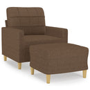sofastol med fodskammel 60 cm stof Brun