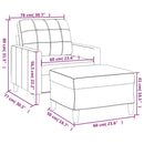sofastol med fodskammel 60 cm stof Brun