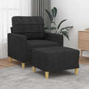 sofastol med fodskammel 60 cm stof Sort