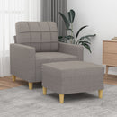 sofastol med fodskammel 60 cm stof Gråbrun