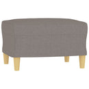 3-personers sofa med fodskammel 180 cm stof Gråbrun