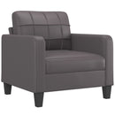 sofastol med fodskammel 60 cm kunstlæder grå