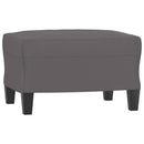 sofastol med fodskammel 60 cm kunstlæder grå