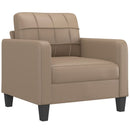 sofastol med fodskammel 60 cm kunstlæder Cappuccino