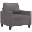 sofastol med fodskammel 60 cm kunstlæder grå