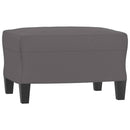 sofastol med fodskammel 60 cm kunstlæder grå