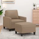 sofastol med fodskammel 60 cm kunstlæder Cappuccino