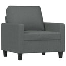 sofastol med fodskammel 60 cm stof Mørkegrå