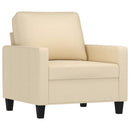 sofastol med fodskammel 60 cm Stof cremefarvet