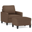 sofastol med fodskammel 60 cm stof Brun
