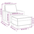 sofastol med fodskammel 60 cm stof Brun