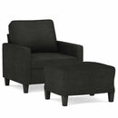 sofastol med fodskammel 60 cm stof Sort
