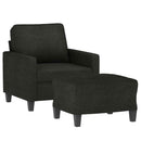 sofastol med fodskammel 60 cm stof Sort