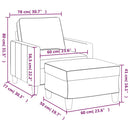 sofastol med fodskammel 60 cm stof Sort