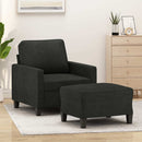 sofastol med fodskammel 60 cm stof Sort