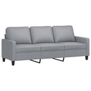 3-personers sofa med fodskammel 180 cm stof Lysegrå