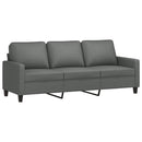 3-personers sofa med fodskammel 180 cm stof Mørkegrå