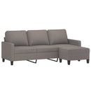 3-personers sofa med fodskammel 180 cm stof Gråbrun