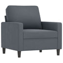 sofastol med fodskammel 60 cm velour mørkegrå