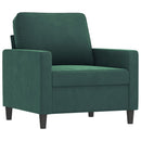 sofastol med fodskammel 60 cm velour mørkegrøn