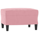 sofastol med fodskammel 60 cm velour lyserød