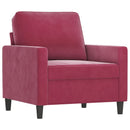 sofastol med fodskammel 60 cm velour vinrød