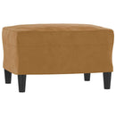 sofastol med fodskammel 60 cm velour brun