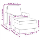 sofastol med fodskammel 60 cm velour brun