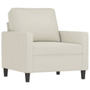 sofastol med fodskammel 60 cm velour cremefarvet