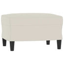 sofastol med fodskammel 60 cm velour cremefarvet