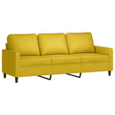 3-personers sofa med fodskammel 180 cm velour gul