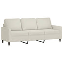 3-personers sofa med fodskammel 180 cm velour cremefarvet