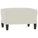 3-personers sofa med fodskammel 180 cm velour cremefarvet