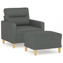 sofastol med fodskammel 60 cm stof Mørkegrå