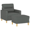 sofastol med fodskammel 60 cm stof Mørkegrå