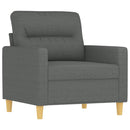 sofastol med fodskammel 60 cm stof Mørkegrå