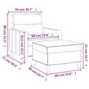 sofastol med fodskammel 60 cm stof Brun