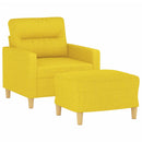 sofastol med fodskammel 60 cm stof Lysegul