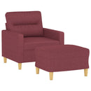 sofastol med fodskammel 60 cm stof vinrød